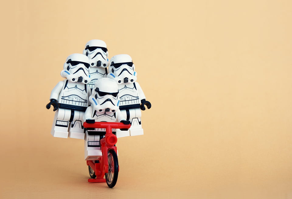 Team of lego storm troopers